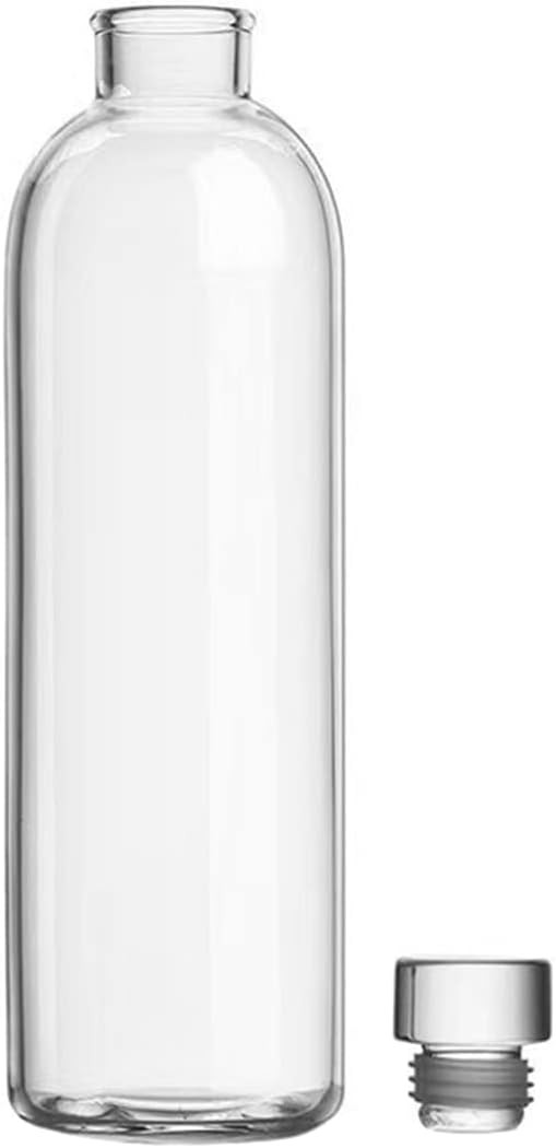 Clear Borosilicate Glass Water Bottle with Lid, 16oz
