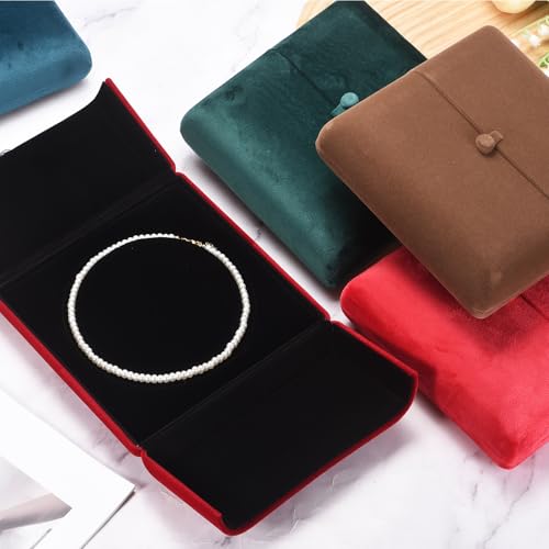 Boîte en velours extensible pour collier anti-nœud et grand rangement