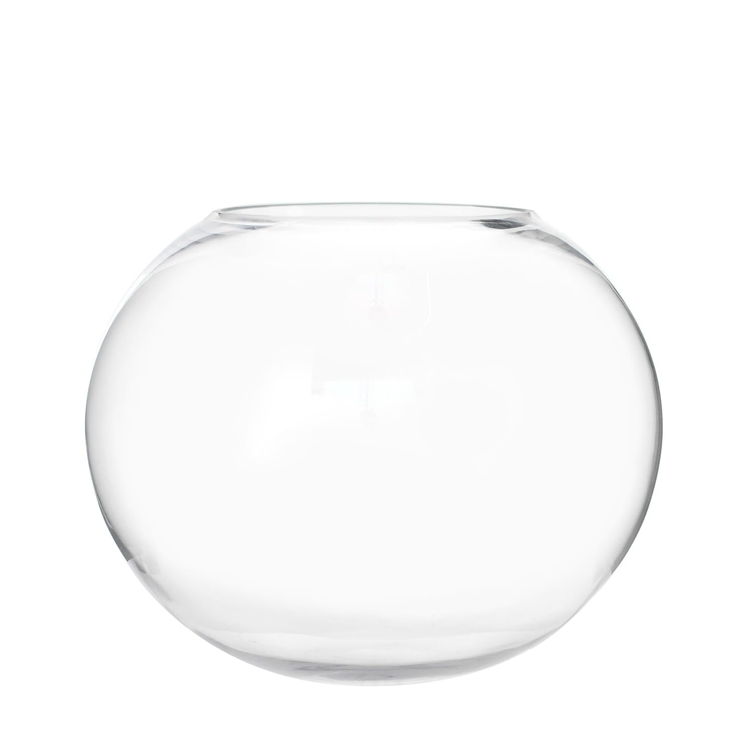 DRW Tabletop Vase Round Transparent Glass 15.5x15.5x20cm