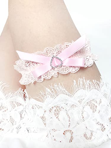 Image of Blue Garters for Bride Wedding Garter Set for Bride Bridal Garter Leg Thigh Blue