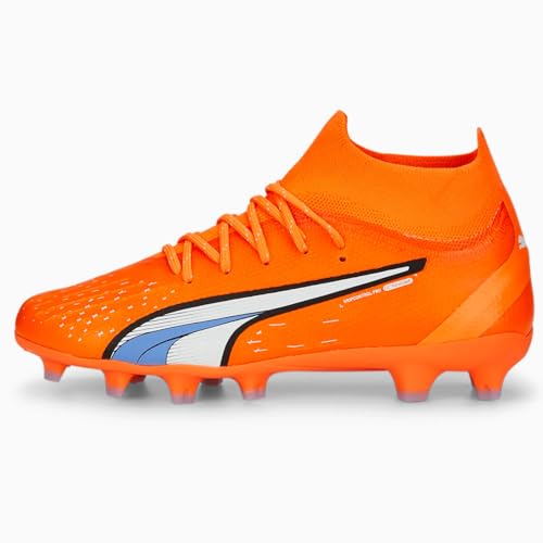 PUMA Ultra Pro Firm Ground/Artificial Ground (Little Kid/Big Kid) Ultra Orange/Puma White/Blue Glimmer 2 Little Kid M