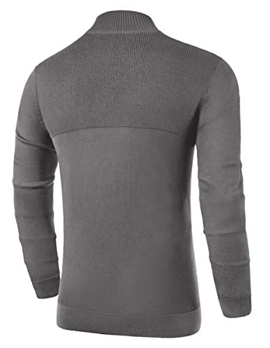 NITAGUT Mens Slim Fit Zip Up Mock Neck Polo Sweater Casual Long Sleeve Sweater and Pullover Sweaters with Ribbing Edge2