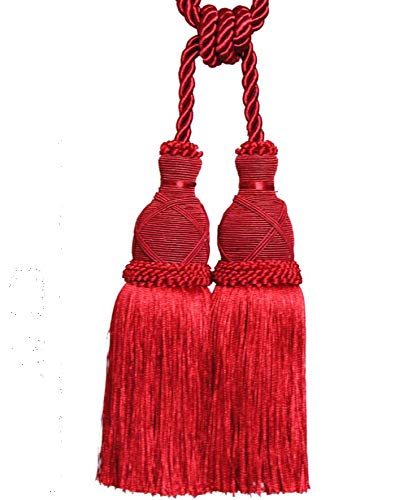 Doppelt Raffhalter mit Kordel 70 cm Quaste 20cm Doppelquaste Farbe Dunkelrot/Rot Barock Deko Art Shabby Chic Jugendstil Doppelt Raffhalter mit Kordel 70 cm Quaste 20cm Doppelquaste Farbe Dunkelrot/Rot Barock Deko Art Shabby Chic Jugendstil