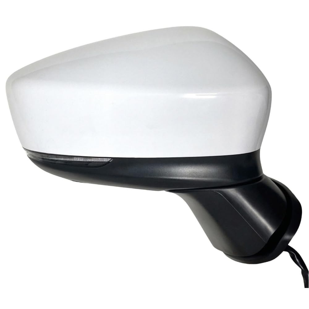Side Mirror Fits 3 Blind Spot Monitor Turn Signal Passenger Side (Plain White)