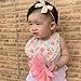 Esumun Baby Girls Reversible Floral Print Bibs Saliva Towel Set, Flounce Edged Burp Cloth and Bow Headband for Newborn Infant Toddlers(SET B)