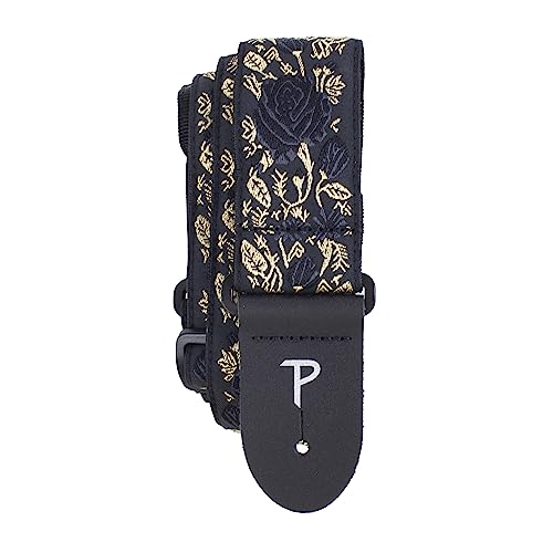 Perri's Leathers Ltd. – Black Metallic Rose – Jacquard Guitar Strap – Adjustable Length – For Electric, Acoustic, and Bass Guitars – Made in Canada by P Perri's Leathers Ltd. - Image 6