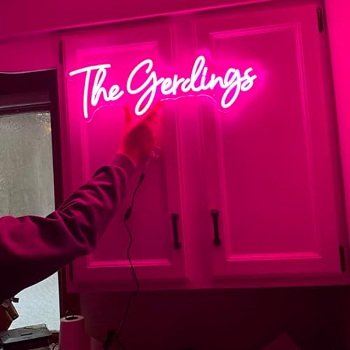 Image of Custom Neon Signs, Remote Control Neon Lights Signs for Wall Decor Personalized Neon Light for Halloween, Merry Christmas, Thanksgiving Day, Large Neon Sign for Birthday Party Bar Game