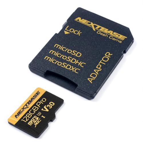 Nextbase 128GB U3 Micro SD Card - Includes Micro SD-to-SD Adapter - Ultra High Speed Memory Card Compatible with Series 1 and 2 Nextbase Dash Cam Range - Dash Camera Accessories