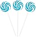 Blue and White Blueberry Candy Swirl Lollipops - 40 Suckers