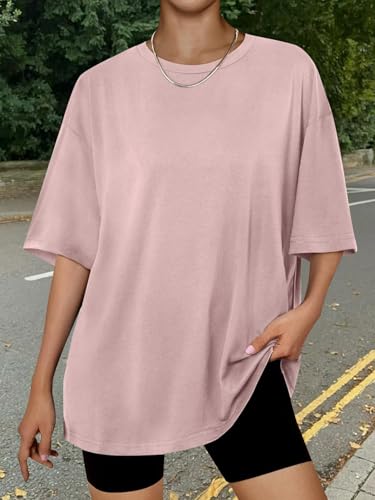 Image of Trendy Queen Womens Oversized T-Shirts Short Sleeves Workout Tops | Casual Summer Gym Tees Plus Size Fashion Clothes 2026