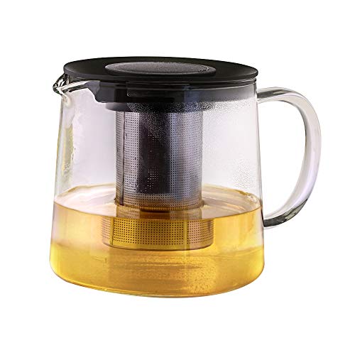 Image of Borosil Carafe Flame Proof Glass Kettle with SS Infuser, 1L
