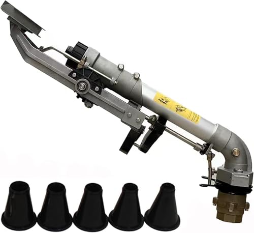 Aspersor de riego agrícola for áreas extensas, aspersor automático de 2', cañón de lluvia potente, balancín vertical, rotación lenta de 360° con juego de boquillas de repuesto, for eliminación de polv