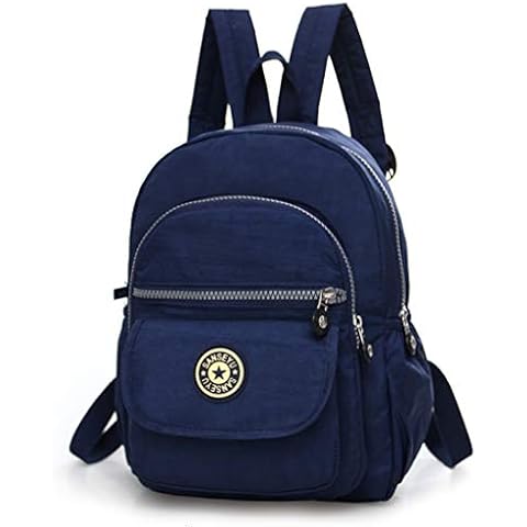 Fueerton Nylon Lightweight Backpack Durable Small Daypack for Women (Navy Blue) Cover