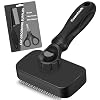 3PCS Cat Grooming Supplies, Cat Brush & Nail Clipper/Trimmer & Flea Comb for Shedding Indoor Cats Essentials Stuff Accessories (Black)