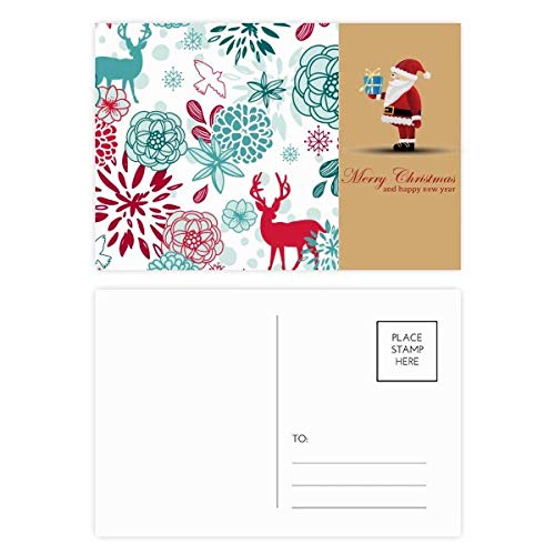 Cartes postales animaux de cerf et fleurs lot de 20 pour correspondance