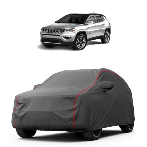 Image of Heavy-Duty Car Cover for Compatible with Jeep Compass (2008 to 2025 All Models) Deluxe Car Protection Cover - Waterproof & UV-Resistant All-Season Exterior Protection