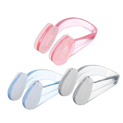 HOLIDYOYO 3Pcs Nose Clips for Swimming Non Skid Nose Plugs for Adults Prevents Water Comfortable Design for Pool Use Lightweight Portable