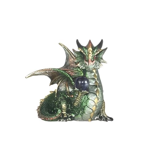 Estatua Figura Dragón Verde con Cristal 6.5 pulgadas miniatura 1