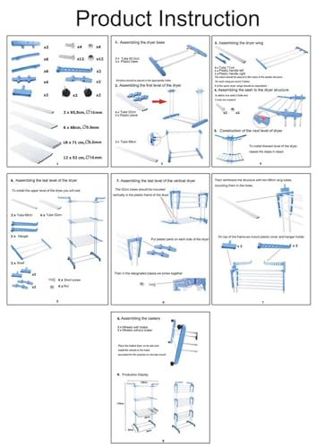 Zuvo Clothes Drying Rack 4 Tier - Blue Foldable Clothes Airer - Heavy Duty Stainless Steel - Perfect Indoor & Outdoor Clothes Drying Rack - Image 4