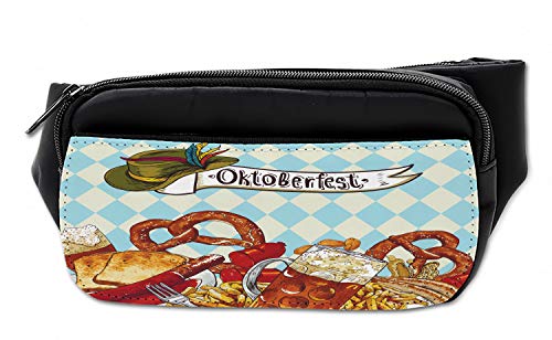 Lunarable Unisex Bumbag, Yummy Sausage Pretzel