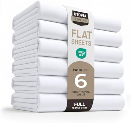 Flat Sheet (Full, White) Brushed Microfiber - Soft, Breathable, Iron Easy, Wrinkle, Fade and Stain Resistant - Hotel Quality by Utopia Bedding by Utopia Bedding