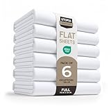Utopia Bedding Flat Sheet 6 Pack (Full, White) Brushed Microfiber - Soft, Breathable, Iron Easy, Wrinkle, Fade and Stain Resistant- Hotel Quality