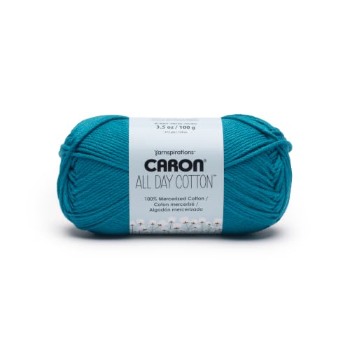 Image of Caron All Day Cotton Yarn for Crocheting, Lagoon, 3-Pack
