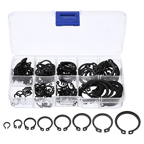 Circlip, Anillo de Seguridad, Juego Surtido de Anillos Elásticos de Retención Externos, 160 Pcs Cover