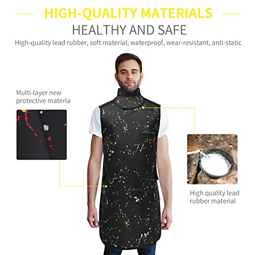 Image of 0.5mmPb X-Ray Apron with Thyroid Shield Collar Lightweight Dental Lead Apron X-Ray Shield Apron Aldult(Black)