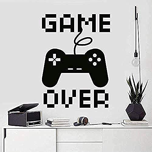 Jeu Vidéo Decal Gamer Wall Sticker Game Over Decal Gamer Décoration Contrôleur Jeu Decal Cadeau Garçon Autocollant Gamer 57X79Cm Cover