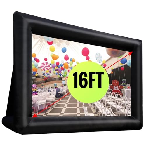 Pantalla de proyector inflable 16:9 con soplador y pantalla de cine exterior doble cara