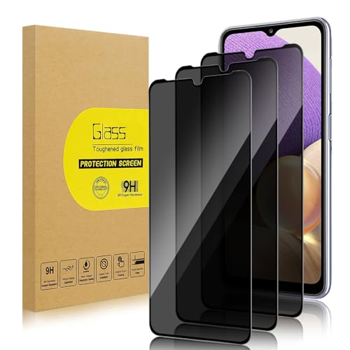 Lokyoo 3 Pack Privacy Screen Protector for Samsung Galaxy A32 5G [Anti-Spy Tempered Glass] Ultra HD Anti-Scratch Bubble-Free Easy Install 9H Protective Glass for Galaxy A32
