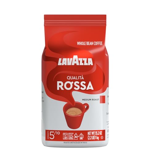 Lavazza Qualità Rossa Whole Bean Coffee, Medium Roast, Arabica and