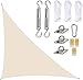ZYHZJC Sonnensegel Dreieck mit Befestigungssatz für den Garten im Freien Wasserdichtes Gartensegel Sonnenschutztuch Anti-UV-Sonnenschutz Markise Baldachin