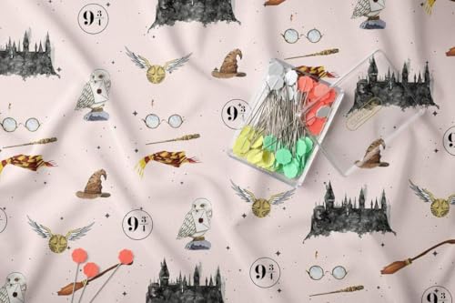 Enchanted Wizard Cotton Fabric – Whimsical Fantasy Print for Quilts, Pillows, Bags, Baby Blankets & Craft Projects (1 Yard, 36" x 58")