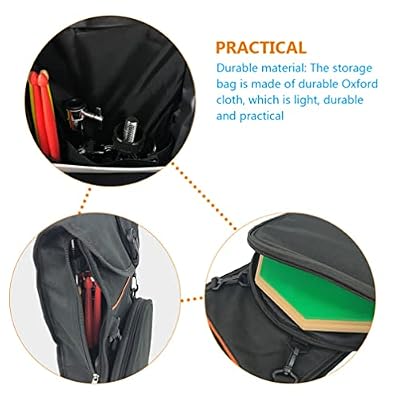Vaguelly Dumb Drum Storage Backpack Double Shoulder Bag Lightweight Oxford Cloth Drum Pad Carrying Case for Snare Protection and Travel 19.68X10.23X3.54In