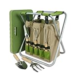 Gartentaschen Plus 5 Werkzeuge und Garten-Kniebank klappbarer Gärtnerhocker mit Isoliertasche