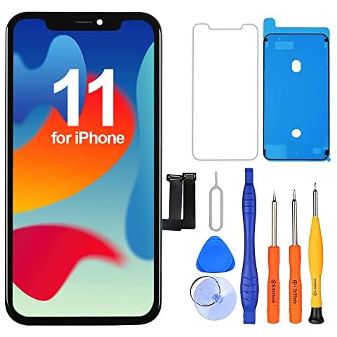 Ayake for iPhone 11 Screen Replacement Black, 3D Touch Digitizer Full HD LCD Display Replacement Retina Assembly with Repair Tools for A2111, A2223, A2221(6.1 Inch) True Tone Programmable Cover