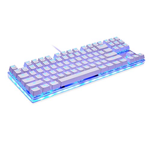RGB-Tastatur mit Hintergrundbeleuchtung USB-Kabel, mechanische Gaming-Tastatur mit 87 Tasten, 9 Beleuchtungsmodus, 12