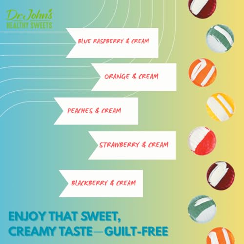Dr. John's Healthy Sweets Creamsicle Swirl Hard Candy with Zero Sugar, Dye-Free, Plant Based, Keto Friendly, 100 Count, 1 LB Bag