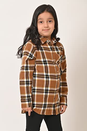 Image of Kids Cotton Shirt - Regular Fit Shirt for Girls & Boys, Unisex Full Sleeves Shirts, Collared Neck,Button Down Shirt, Checks Shirts for Casual Wear