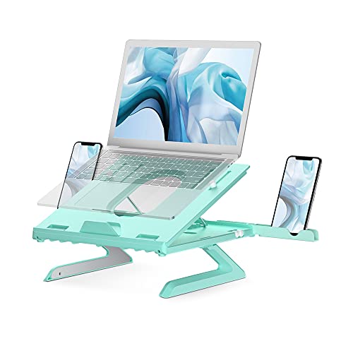 TechGarden-Multi-Angle-Adjustable-Laptop-Stand-Portable-Laptop-Riser-with-Built-in-Foldable-Legs-and-Phone-Holder-Air-Ventilated-Laptop-Holder-for-MacBook-Air-Pro-All-Laptops-Mint-Green