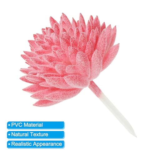 PATIKIL Artificial Succulents Picks, 4 Pack Unpotted Faux Succulent Small Fake Succulent Plants for Home Landscape Decoration Red - Image 4