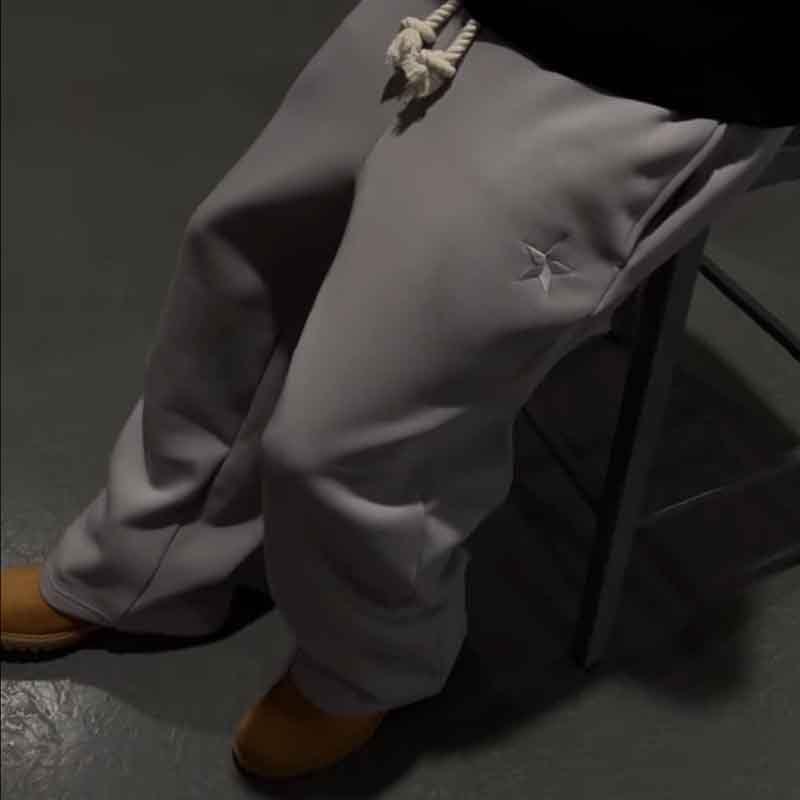 Double Waisted Sweatpants Men Y2k Baggy Sweatpants Drawstring Wide Leg Gym Workout Pants Loose Vintage Grunge Pants - Image 2