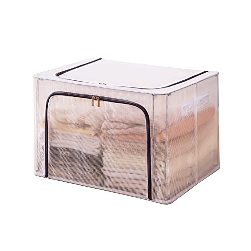 MAYQIN Organizador de armário empilhável de plástico com tampa, caixa de armazenamento de casa para