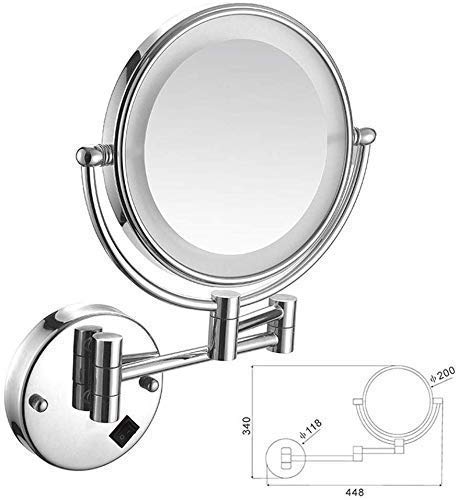 Miroir de salle de bain mural extensibile avec grossissement 5x et rotation libre #6