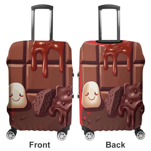 Carry on Luggage Cover Cartoon Chocolate Suitcase Covers for Luggages Tsa Approved Travel Luggage Sleeve Protector Elastic Suitcase Protector Anti-Scratch Washable Fits 19-30 Inch Case -L3