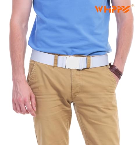 Image of WHIPPY Mens Elastic Stretch Belt Unisex Adventure Web Belt for Women Men with Non-Metal Buckle Adjustable Belts