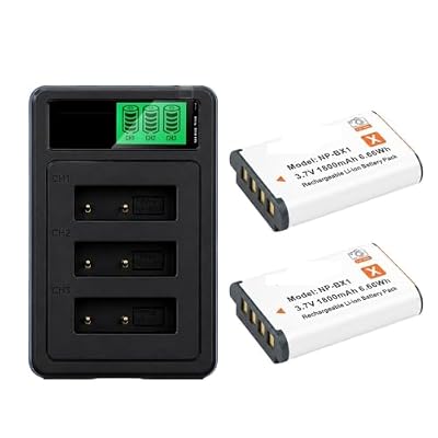 NVVSHND NP-BX1 Battery 1800mAh,Charger,Compatible for Sony RX100 RX1 AS100V WX300 Camera(2 Battery 1 Charger)