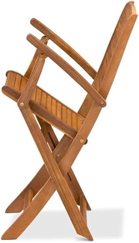 Miniatura 10 de East West Furniture BHDCANA Hayward Outdoor Dining Folding Arm Chairs - Acacia Wood, Set of 2, Natural Oil